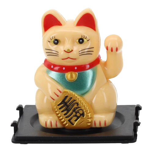 Mini Solar Automatic Waving LuFor CKy Cat Car Decoration Cake Baking Decoration
