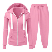 Damen-Set in Übergröße: Kapuzenpullover und Jogginghose, Reißverschluss vorne, lockere Passform, lässiges Zweiteiler-Set, bequeme und stylische