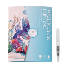 12-Color Watercolor Painting Kit | Washable Paint Set with Brushes & Guided Workbook, Beginner-Friendly Art Supplies for Kids/Teens/Adults