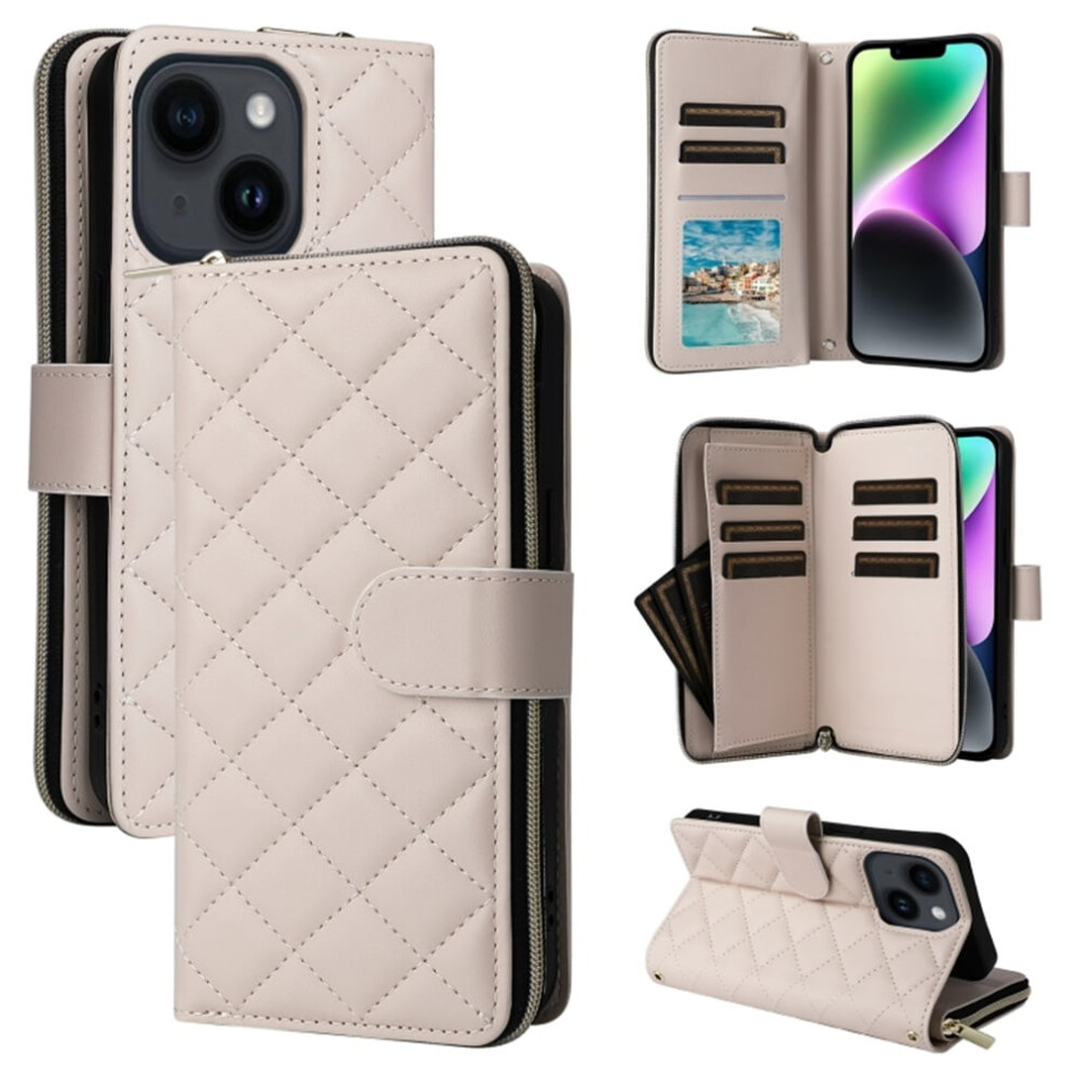 Magnetic Flip Wallet Case For Iphone 14/13 Beige 913211565728
