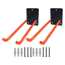 2Piece Extra Long Garage Storage Hooks Heavy Duty Iron Wall Mounted Organizers for Ladders Chairs Garden Tools