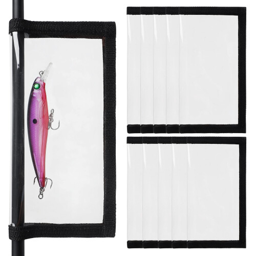 Fishing Lure Wraps – 5/10 Pack, Clear PVC Hook Covers for Safe Bait Storage, Compatible with Sharp Hooks