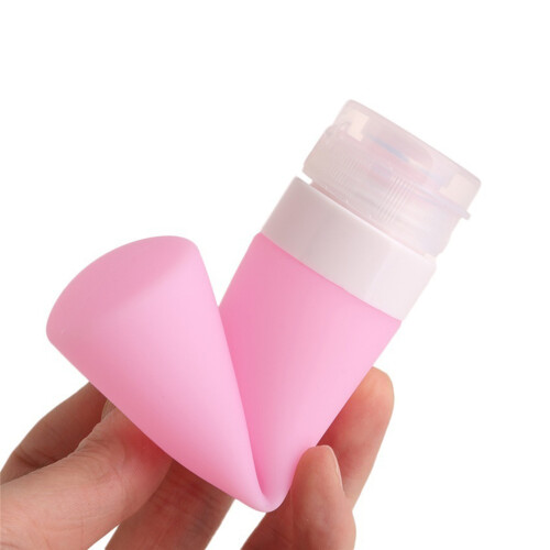 5Flacons De Voyages En Silicone Rose Distributeurs Liquides Sûrs 1
