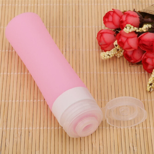 5Flacons De Voyages En Silicone Rose Distributeurs Liquides Sûrs 2