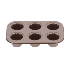 Forma antiaderente para canelés Epicurean Delight: utensílio de aço carbono para assar donuts, bolinhos e mini bolos, perfeito para o dia a dia e