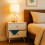 White Bedside Table with Gold Legs, 2 Drawers 2