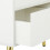 White Bedside Table with Gold Legs, 2 Drawers 4