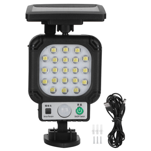 High-Efficiency Solar Panels for Solar Motion Sensor Lights, Detachable Solar Panel Design with Rainproof Feature, Remote Control Adjustable Settings