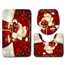 Badmat van traagschuim, absorberend polyester voor snelle wateropname, antislip badmatset van 3, ideaal voor kerstdecoratie