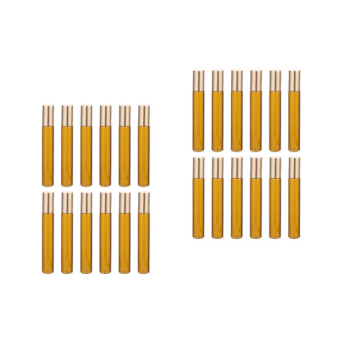 24Pcs Light Brown Empty Roller Bottles for Liquids Easy Refill 2