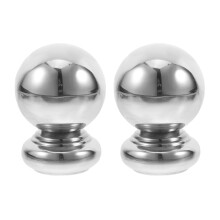 2Pcs Stainless Steel Ball Post Caps Silver Decorative Railing Guards