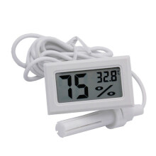 QIFEI Mini Digitalt Termometer Hygrometer med Ekstern Probe – LCD Temperatur- og Fugtighedsmåler til Inkubatorer, Kyllingedyr, Krybdyrsakvarier,