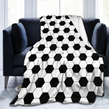 Weiche Flanell-Fleecedecke mit Fußballmotiv (127 x 152 cm), kuschelig im Bett oder als Sofadeko – ein tolles Geschenk für Kinder, Jungen und