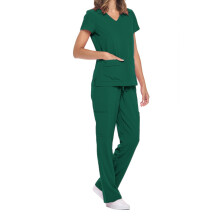Women's V-Neck Scrubs Set Green M