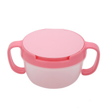 Spill-Proof Snack Bowl Dual Handle BPA-Free Melon Red