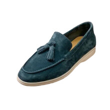 Mocassini da donna Willtoo in camoscio con nappine – Scarpe eleganti slip-on per il tempo libero – Alla moda e comode, verde scuro