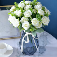 Bouquet di rose artificiali per vaso – Decorazione per San Valentino e per la tavola (1 pezzo), compatibile con vasi standard