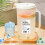 Διαφανής τετράγωνη πλαστική κανάτα 69oz/2L με καπάκι και λαβή, χωρίς BPA, άθραυστη, για 1