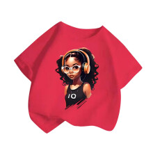Camisetas femininas estampadas, manga curta, gola redonda, tamanho grande, roupa de verão para meninas, rosa pink, 2 a 4 anos.