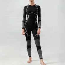 asdoklhq Damen Thermounterwäsche Winter Rundhals Eng anliegend Skifahren Sport Atmungsaktiv Unifarben Hält warm Thermounterwäsche-Sets Grau L