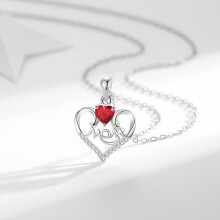 Collana con ciondolo a forma di cuore in argento per mamma, donna – Ciondolo in zirconi cubici, regalo di compleanno per fidanzata, moglie, figlia,