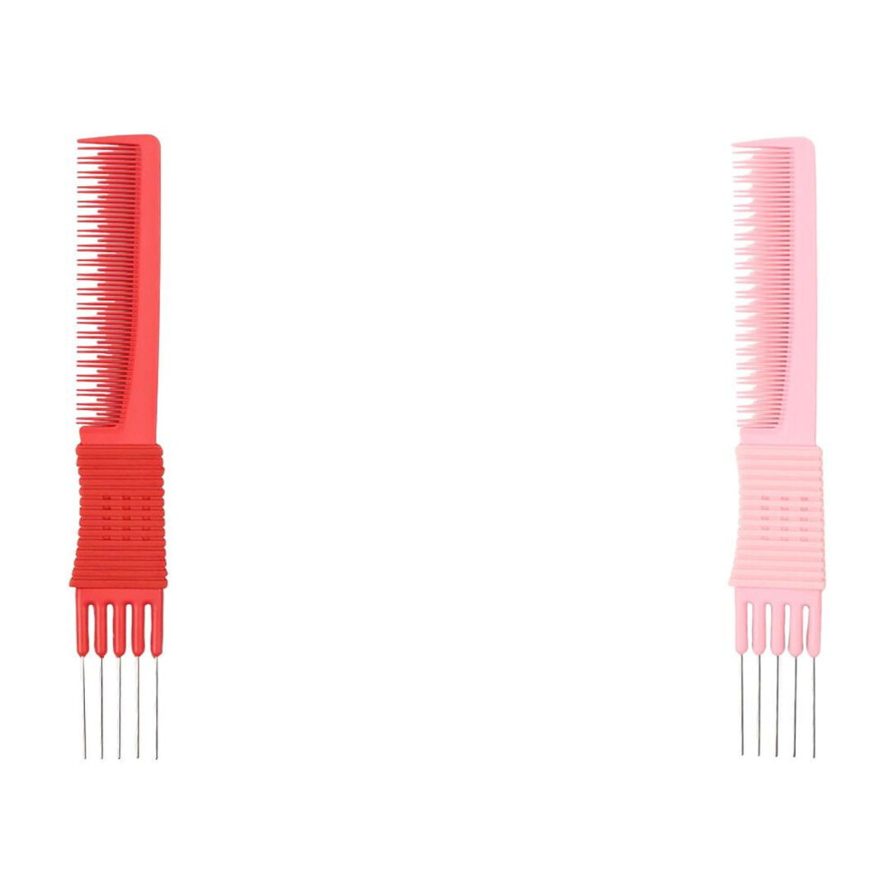 4/3/2/1pcs Lift Teasing Combs with Metal Prong Salon Teasing Back Combs Hair Styling Comb Lifting Fluffing Comb with Metal Pick Hair Picks for Women