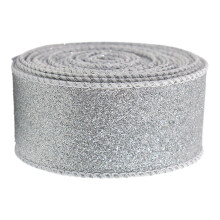 2,5 Zoll x 10 Yards Weihnachtsband – Metallic-Glitzerdraht, für Baum, Girlande, Kranz, DIY-Bastelarbeiten, Weihnachtsdekoration