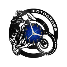 Reloj de pared de vinilo con forma de disco de motocross para decoración de pared de cocina, regalo artístico para enamorados, idea de regalo para