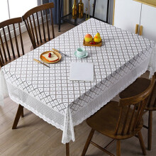 Tovaglia rettangolare in pizzo bianco, stile vintage – Compatibile con tavoli da 55x55 pollici, ideale per matrimoni, feste e cene formali.
