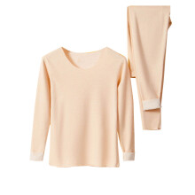 asdoklhq Thermisch ondergoed voor dames, casual effen trui met ronde hals, hoge elasticiteit, warmhoudend ondergoedset, kaki 3X