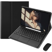 Slanke Smart Stand-toetsenbordhoes compatibel met Samsung Galaxy Tab S7FE / S7Plus 12,4", afneembaar, ingebouwd touchpad en penhouder.