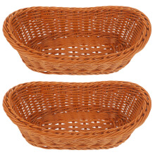 2 Brotkorb-Set, Kunststoff, hellbraun, Dekoration, für den Heimgebrauch