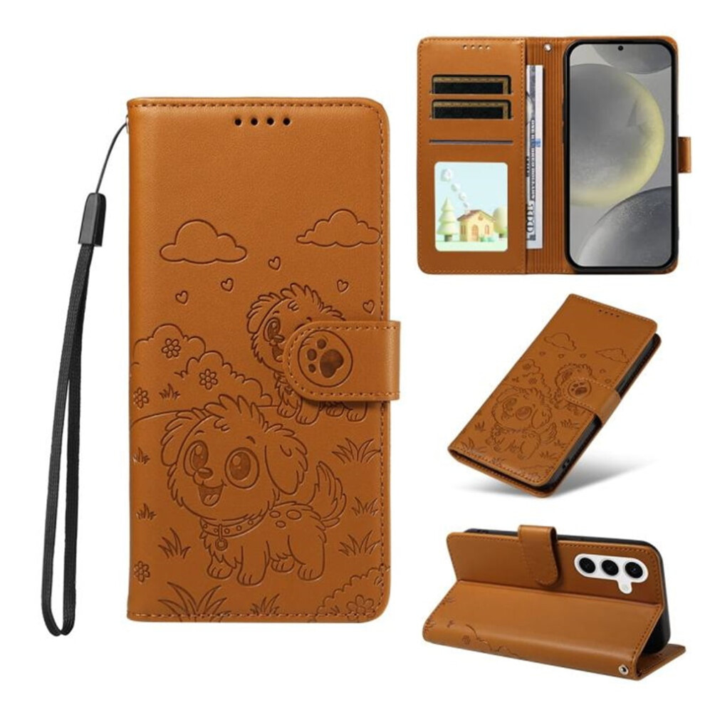 Leather Flip Case For Samsung Galaxy S23 Fe 5G Â Rfid Wallet, Magnetic Clasp, Lanyard & Stand Brown 9340959402328