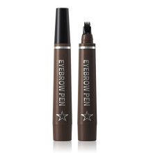 Microblading Eyebrow Pencil – Black/Brown, Waterproof, 4-Prong Fork Tip, Long-Lasting, 3D Hair-Like Effect