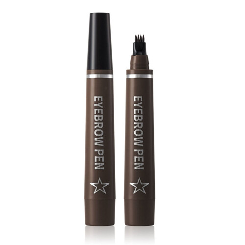 Μολύβι φρυδιών Microblading – Μαύρο/Καφέ, Αδιάβροχο, με 4 ακίδες μύτης, μεγάλης