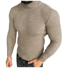 Pull homme à col rond, couleur unie, chaud, pour l'hiver. Pull tricoté pour homme.