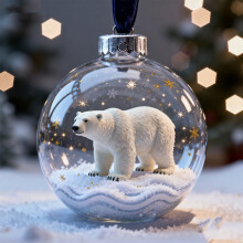 Christmas Snow Globe Ornaments – Forest Animal Hanging Decor (Deer, Cow, Rabbit) Compatible with Xmas Tree