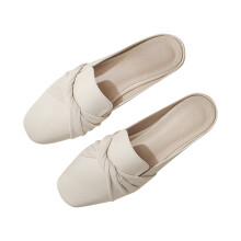 Willtoo naisten helmikoristelulla varustetut matalat kengät, mukavat pyöreäkärkiset slip-on-sandaalit, naisten loaferit, valkoiset US-7 (EU-38)