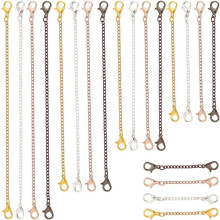 20Pcs Necklace Extenders, 5 Sizes, 4 Colors, Lobster Clasp, Compatible with Necklaces, Bracelets, Anklets, Jewelry Making