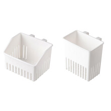 2-Pack Silverware Drying Plastic Basket - Compact Utensil Drainer Rack for Forks, Spoons, Knives & Kitchen Tools, Sink Organizer (White)
