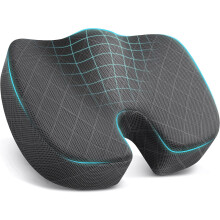 Coussin de siège en mousse à mémoire de forme pour bureau, voiture et avion – Soulagement des douleurs sciatiques, de la hanche et du coccyx –