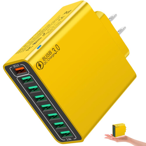 Αδιάβροχος γρήγορος φορτιστής USB 8 σε 1 με 4 θύρες USB-C και 4 θύρες USB, συμβατός με