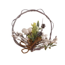 Guirlanda de Natal para Porta de Entrada, Guirlanda Artificial com Pinhas Redondas, Decoração para Festas e Enfeites de Natal
