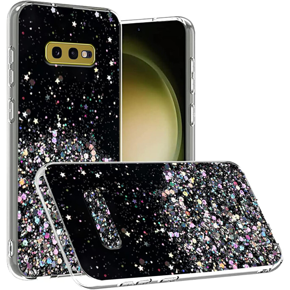 Glitter Clear Green & Black Silicone Tpu Case For Samsung S10e Â Shockproof, Slim, Compatible With Samsung S10e Green,Black 9193271100485