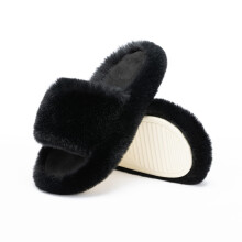 Dametøfler i memory foam med skridsikker sål, foret med kunstpels, beige – størrelse 6,5/7/8, kompatibel med hjem og soveværelse