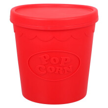 Balde de silicone vermelho para pipoca, reutilizável, 1 unidade, ideal para armazenar lanches e para festas.
