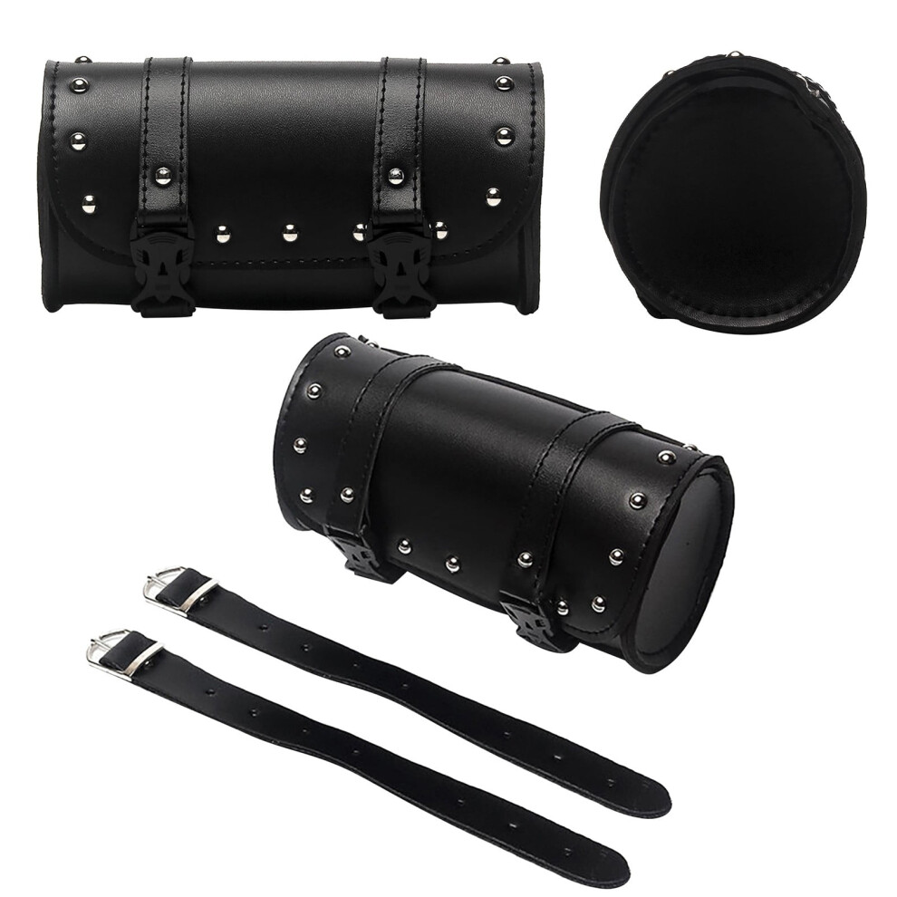 Tool Bag Motorcycle Handlebar Bag Saddlebags Pu Leather Handmade Motorcycle Fork Bag Roll Durable Storage Tool Pouch With Straps For Men Women 9193271101789