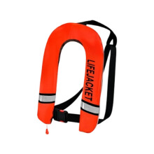 Adult inflatable kayak PFD vest orange