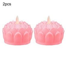 Lampe à bougie lotus oscillante Temple Home Ornements de lampe lotus en plastique imitation