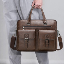 Pánska kožená aktovka, crossbody taška na notebook, biznis ležérna taška cez rameno, priestranná pracovná kancelárska cestovná taška